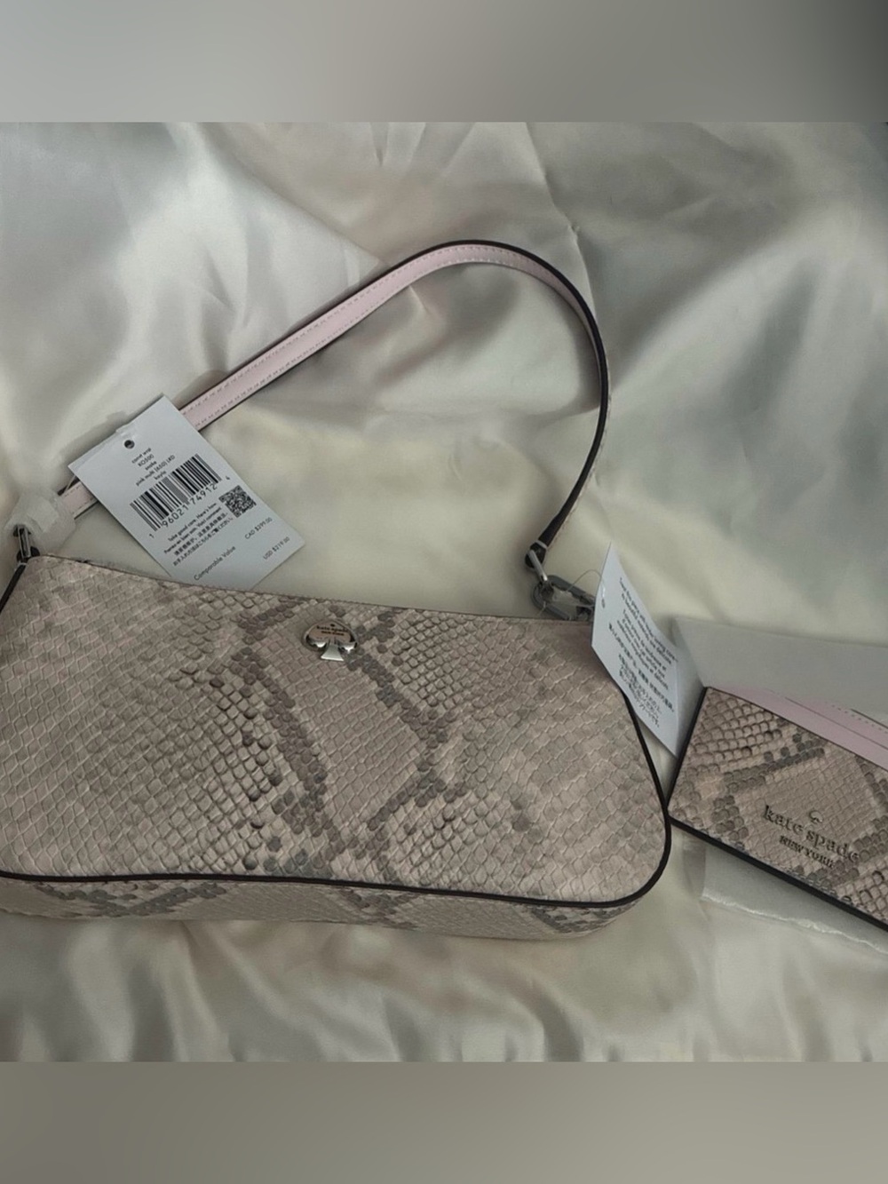 kate spade Blush Pink Snake-Embossed Shoulder Bag